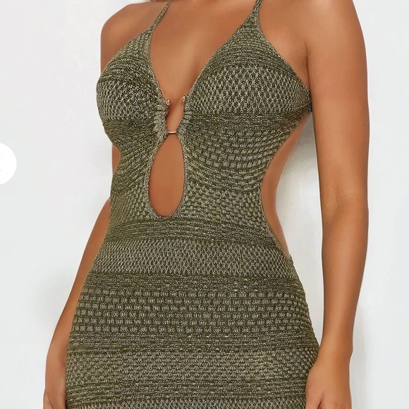 Olive crochet maxi dress - Picture 2 of 3